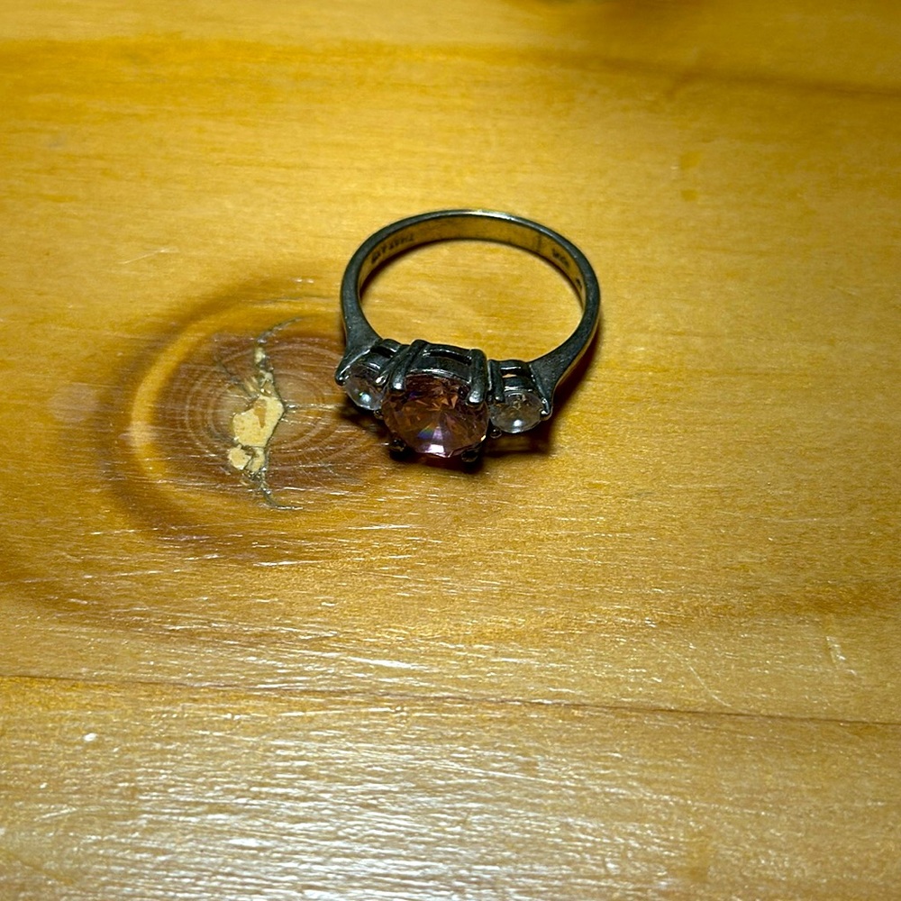 Silver ring with stones